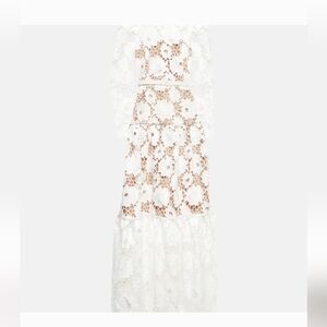 Self-Portrait White 3D Maxi Dress